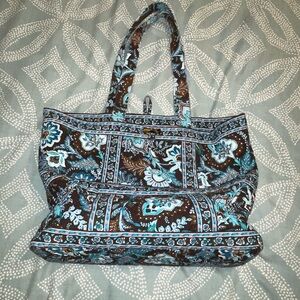 Vera Bradley Blue and Brown Floral Tote